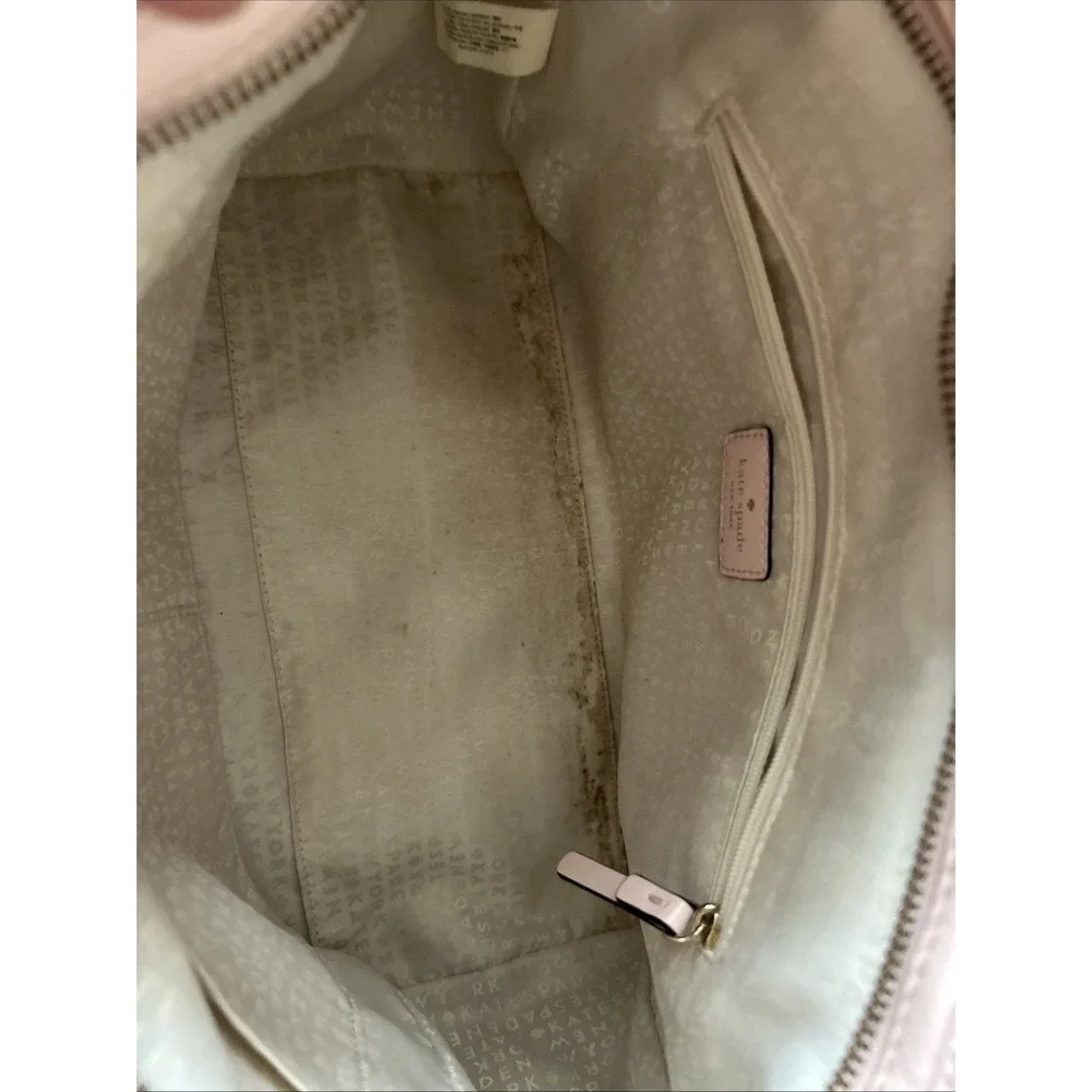 Kate Spade Bow Tote Light Pink‎ Saffiano Leather Bag Beige Interior Large